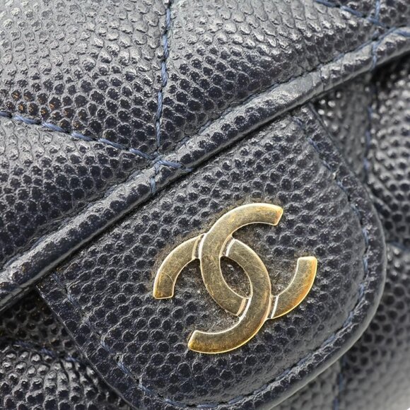 Chanel Classic Flap Quilted Caviar Leather Card Holder Wallet Black - Picture 10 of 12